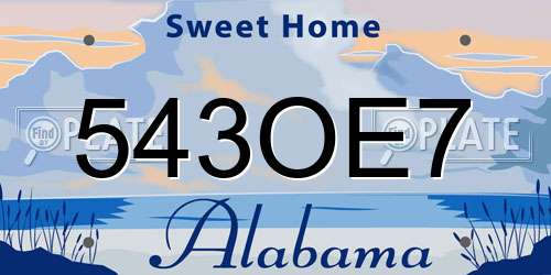 543OE7 Alabama License Plate