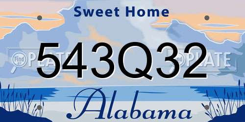 543Q32 Alabama License Plate
