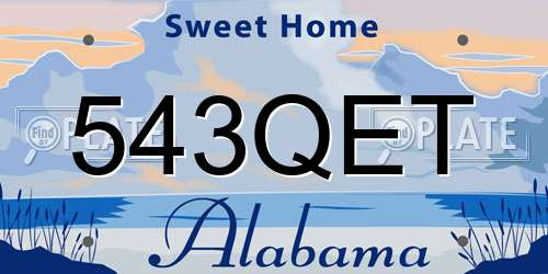 543QET Alabama License Plate