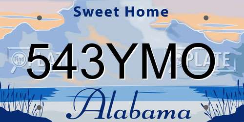543YMO Alabama License Plate