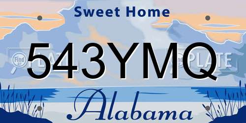 543YMQ Alabama License Plate