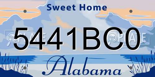 5441BC0 Alabama License Plate