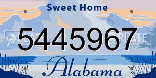 5445967 Alabama License Plate