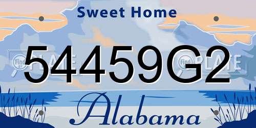 54459G2 Alabama License Plate