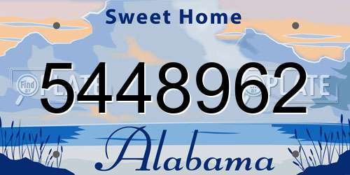 5448962 Alabama License Plate