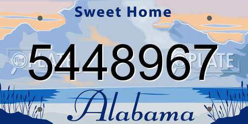 5448967 Alabama License Plate