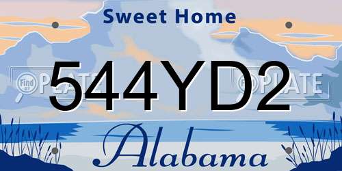 544YD2 Alabama License Plate