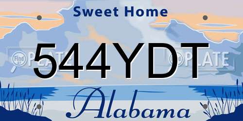 544YDT Alabama License Plate