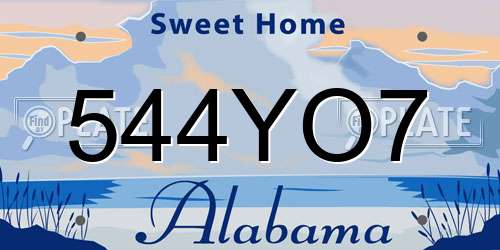 544YO7 Alabama License Plate