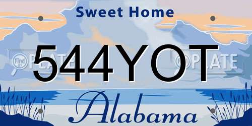 544YOT Alabama License Plate