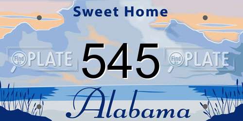 545 Alabama License Plate