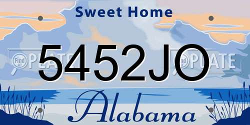5452JO Alabama License Plate