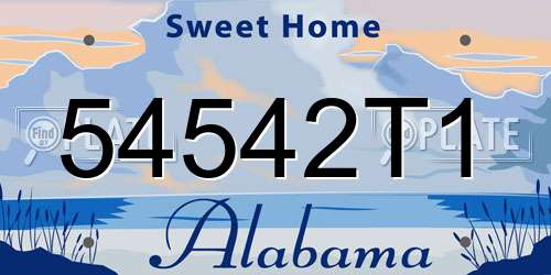 54542T1 Alabama License Plate