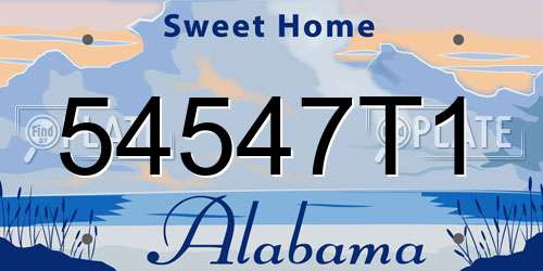 54547T1 Alabama License Plate