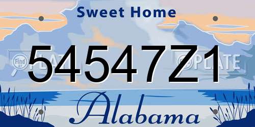 54547Z1 Alabama License Plate