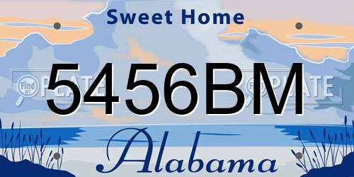 5456BM Alabama License Plate