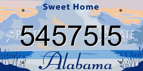 54575I5 Alabama License Plate