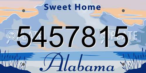 5457815 Alabama License Plate