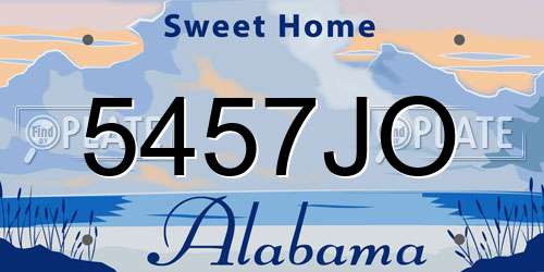 5457JO Alabama License Plate