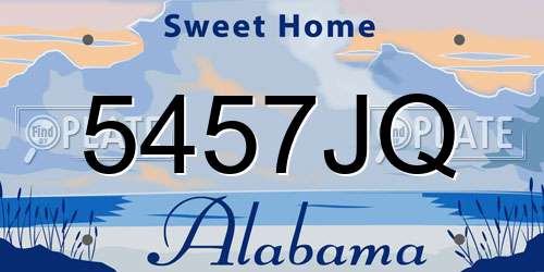 5457JQ Alabama License Plate