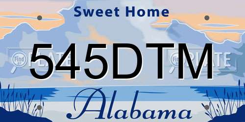 545DTM Alabama License Plate