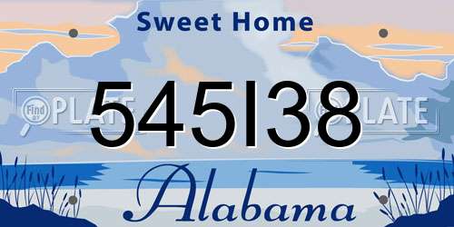545I38 Alabama License Plate
