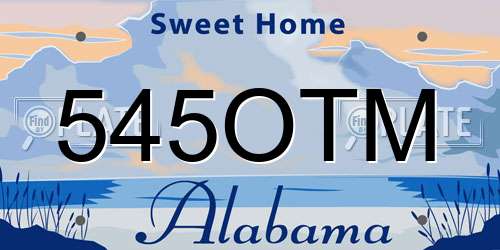 545OTM Alabama License Plate