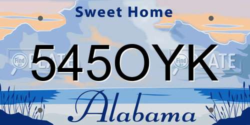 545OYK Alabama License Plate