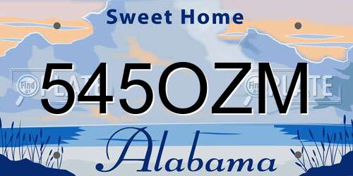 545OZM Alabama License Plate
