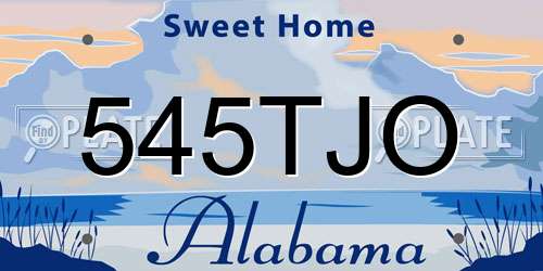 545TJO Alabama License Plate
