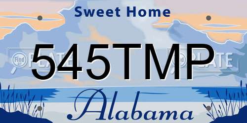 545TMP Alabama License Plate