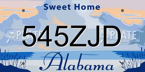 545ZJD Alabama License Plate