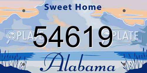 54619 Alabama License Plate