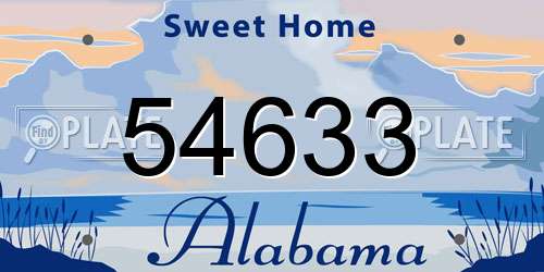54633 Alabama License Plate