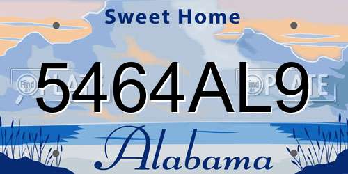 5464AL9 Alabama License Plate