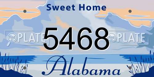 5468 Alabama License Plate