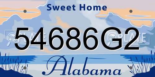 54686G2 Alabama License Plate
