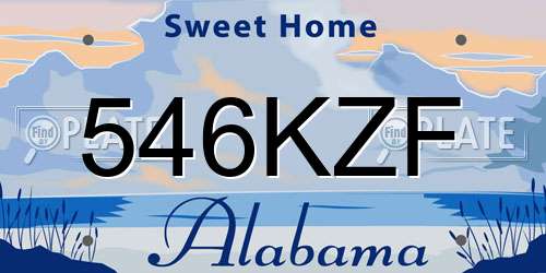 546KZF Alabama License Plate