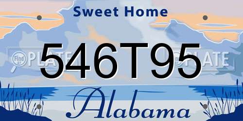 546T95 Alabama License Plate