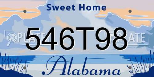 546T98 Alabama License Plate