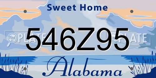 546Z95 Alabama License Plate