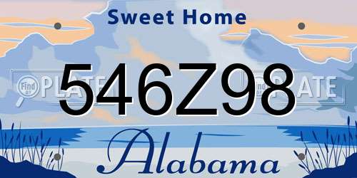 546Z98 Alabama License Plate