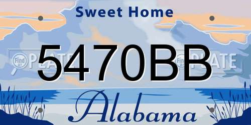 5470BB Alabama License Plate