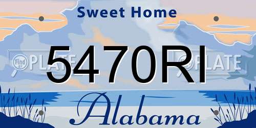 5470RI Alabama License Plate