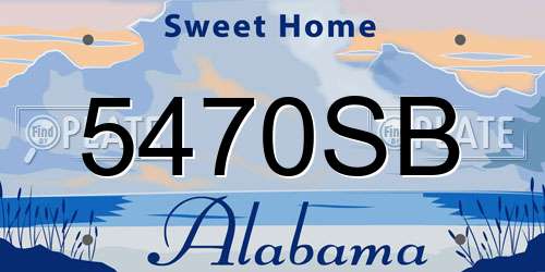 5470SB Alabama License Plate