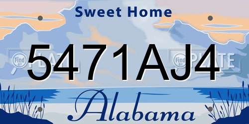 5471AJ4 Alabama License Plate