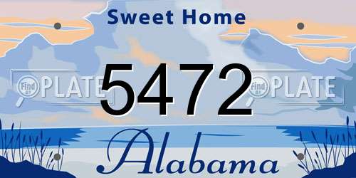 5472 Alabama License Plate