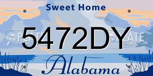 5472DY Alabama License Plate