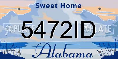 5472ID Alabama License Plate