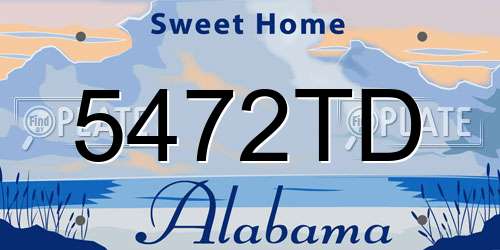 5472TD Alabama License Plate